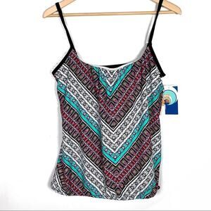 NWT Ocean Avenue geo print swim tank top size medium M